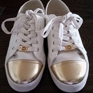 Michael Kors ‘Vera’ cap-toe sneaker-white/gold (5)